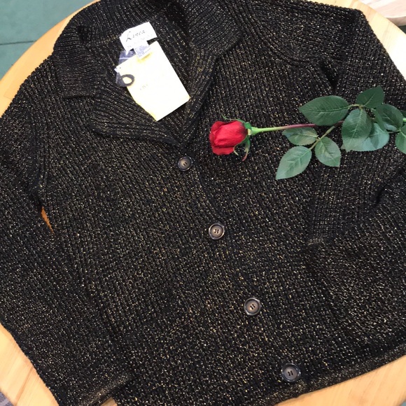 Linea Sweaters - NWT Linea Louis Del Olio Black Gold Sweater